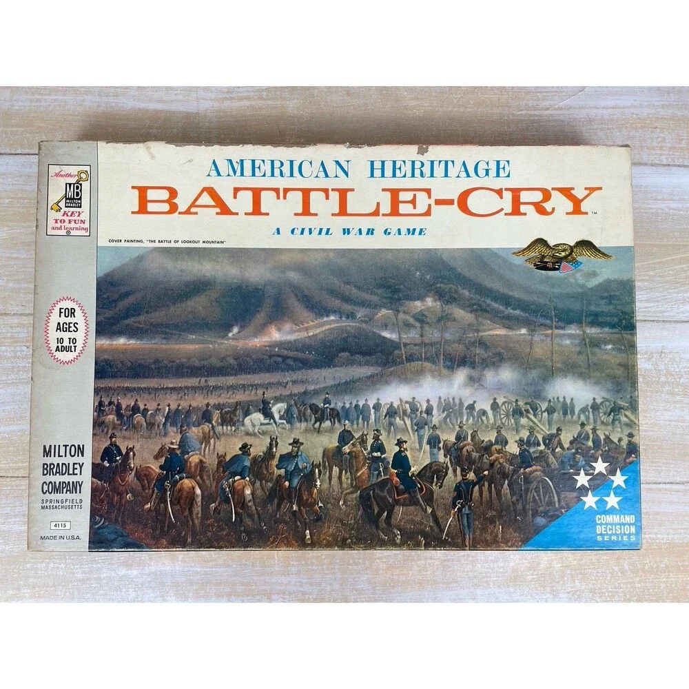 American Heritage Battle-Cry A Civil War Board Game #4115 MB 1962 Complete